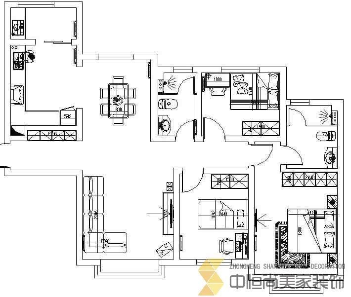 西安,西安家裝,西安家裝設計,西安小戶型設計公司,裝修案例津南新城 效果圖